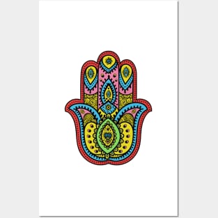 Hippie Love Hamsa (4) Posters and Art